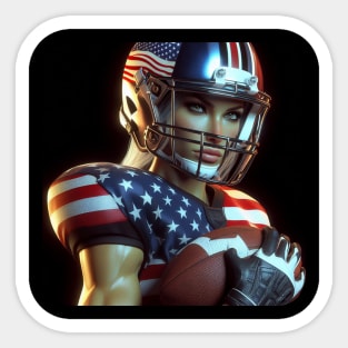 American Woman NFL Football Player #9 Sticker